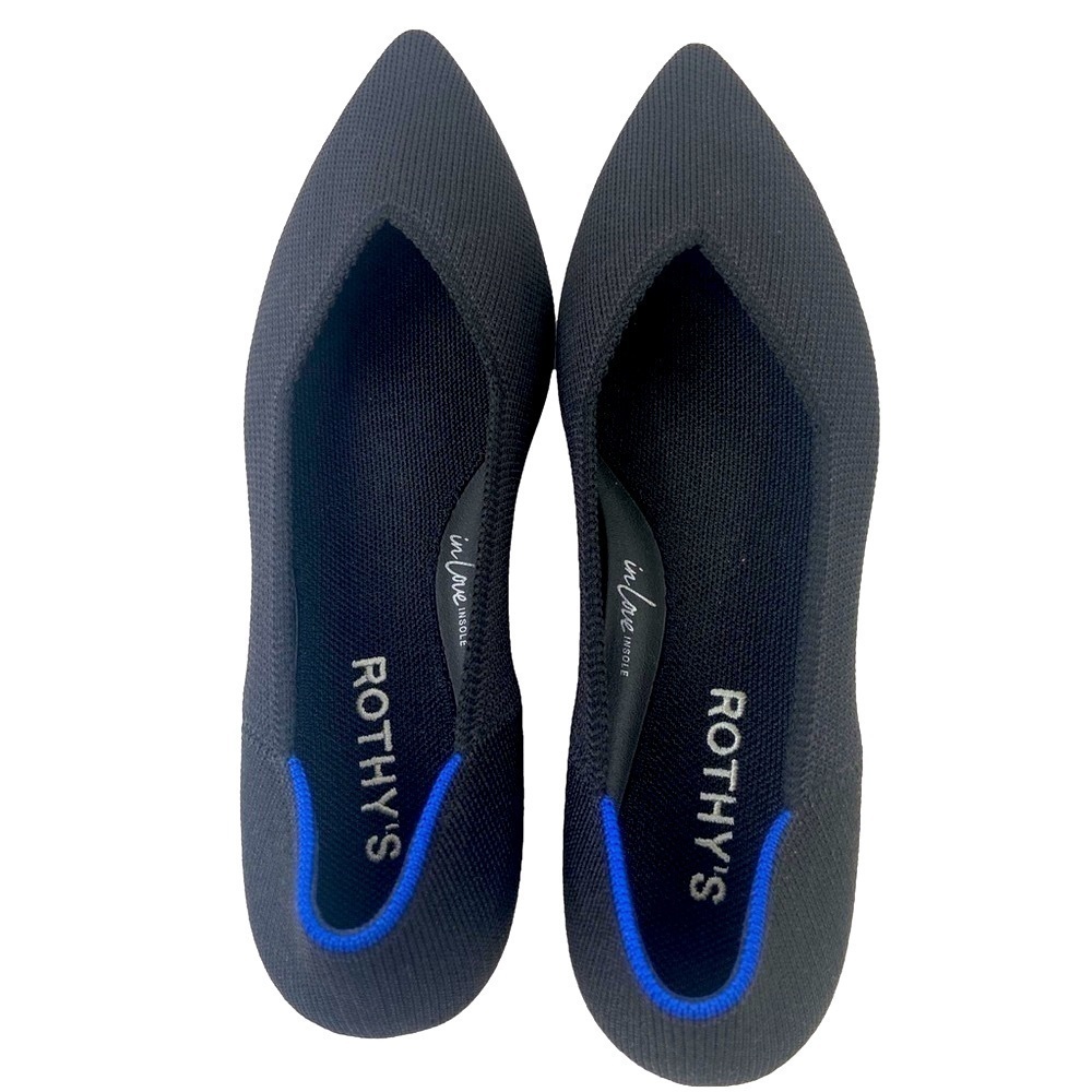 NEW! Rothy's The Point Black Women's Slip-On Shoes, Pointed-Toe Flats Size 6